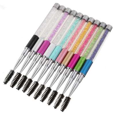 Wholesale Popular Makeup Diamond 10 Color Beautiful Eyelash Extension Crystal Mascara Brush